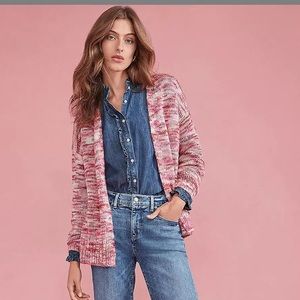 LOFT SPACEDYE OPEN CARDIGAN XS